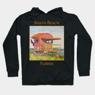 Cute Lifeguard tower in South Beach Miami Florida Hoodie